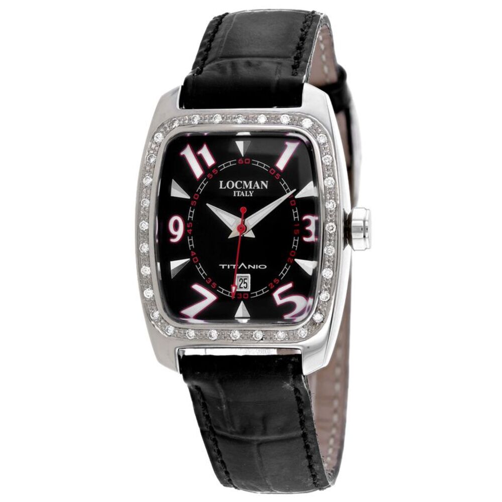 Locman Women's Diamond Titanio Black Dial Watch - 483RDK2D/BK